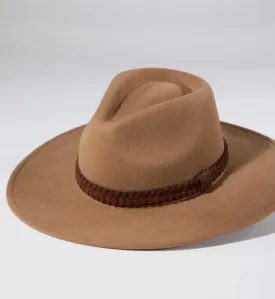 Accessories/Gifts - Braided Leather Trim, Wool Panama Hats, 2 Color Options