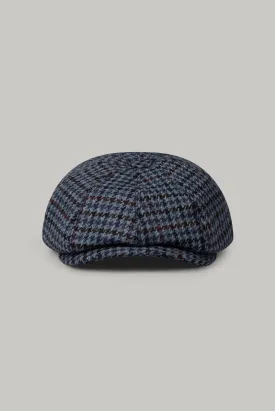 Baker Boy Hat - Navy Wool Check 3