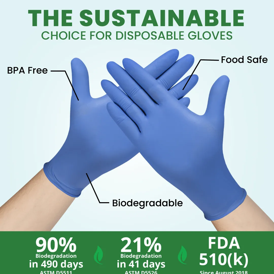 Biodegradable Nitrile Gloves (4.0 Mil) - BLUE VIOLET (100 gloves/box)