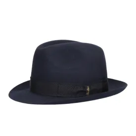 Borsalino Damiano in Blueberry Marengo Felt Fedora Made in Italy