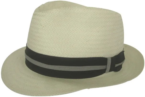 Broner Made in USA Toyo Straw Fedora Panama Style Dress Hat