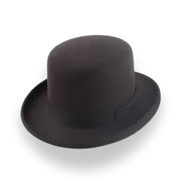 Dark Chocolate Brown Square Top Bowler Hat in Fur Felt | The Oddjob