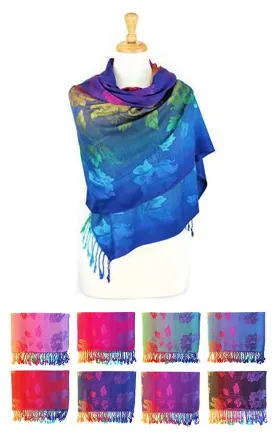 DB069 Color Asst Rainbow Pashmina Scarf 12pc Pack