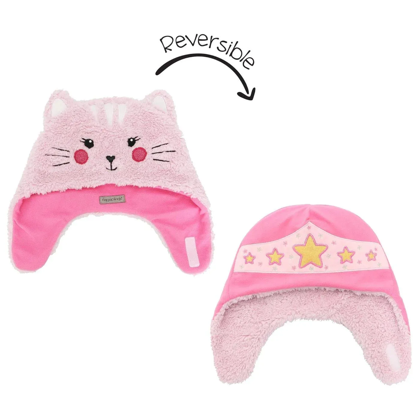 Flapjack Kids Reversible Sherpa Hat - Cat/Superhero