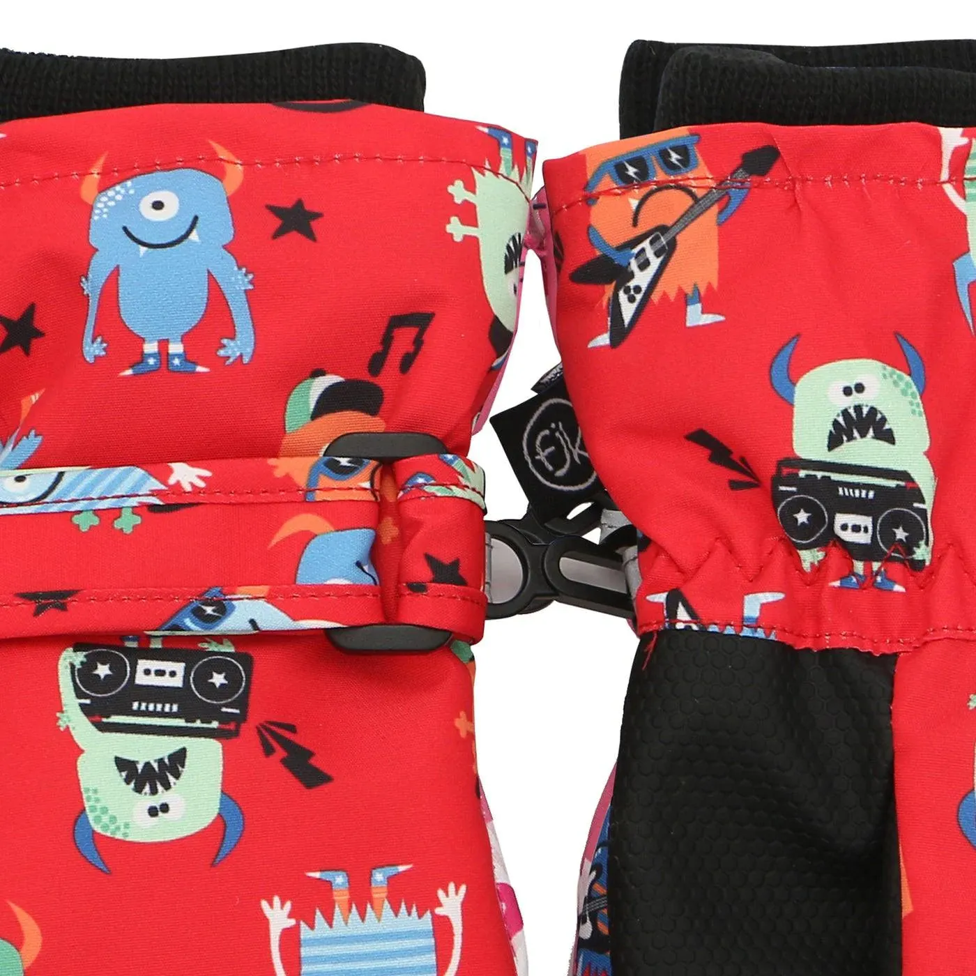 Flapjack Kids Water Repellent Ski Mittens Monster Red