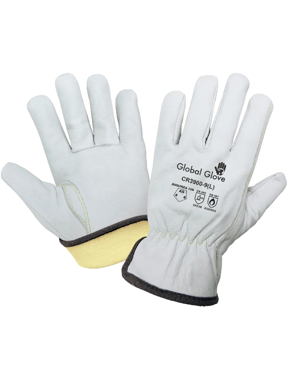 Global Glove Cut Resistant & Puncture Resistant Grain Goatskin Gloves - White