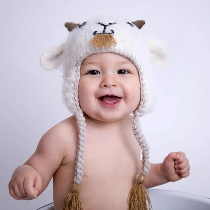 Goat Earflap Beanie Hat for Babies, Toddlers & Kids