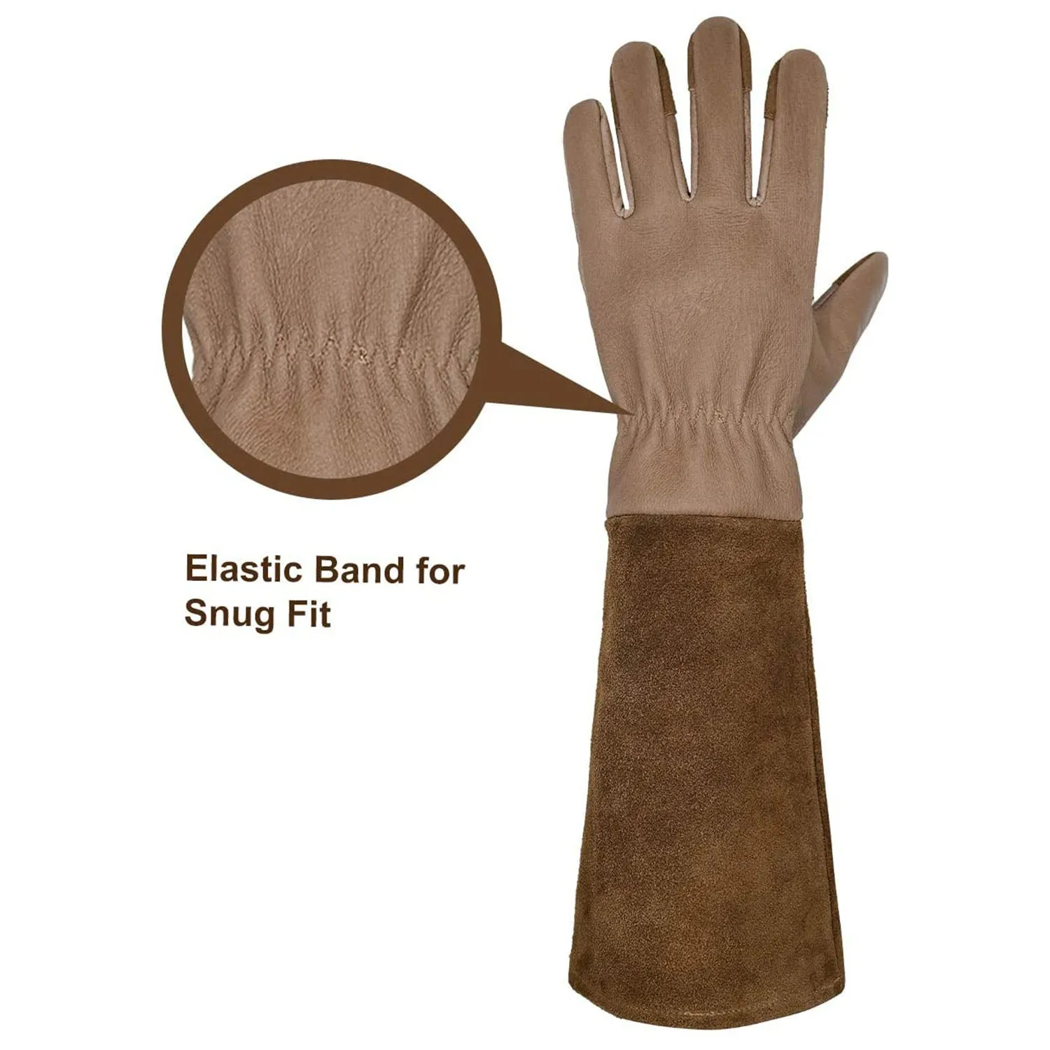 Handlandy Men Women Pruning Garden Gloves Cowhide Leather Ensures 5156