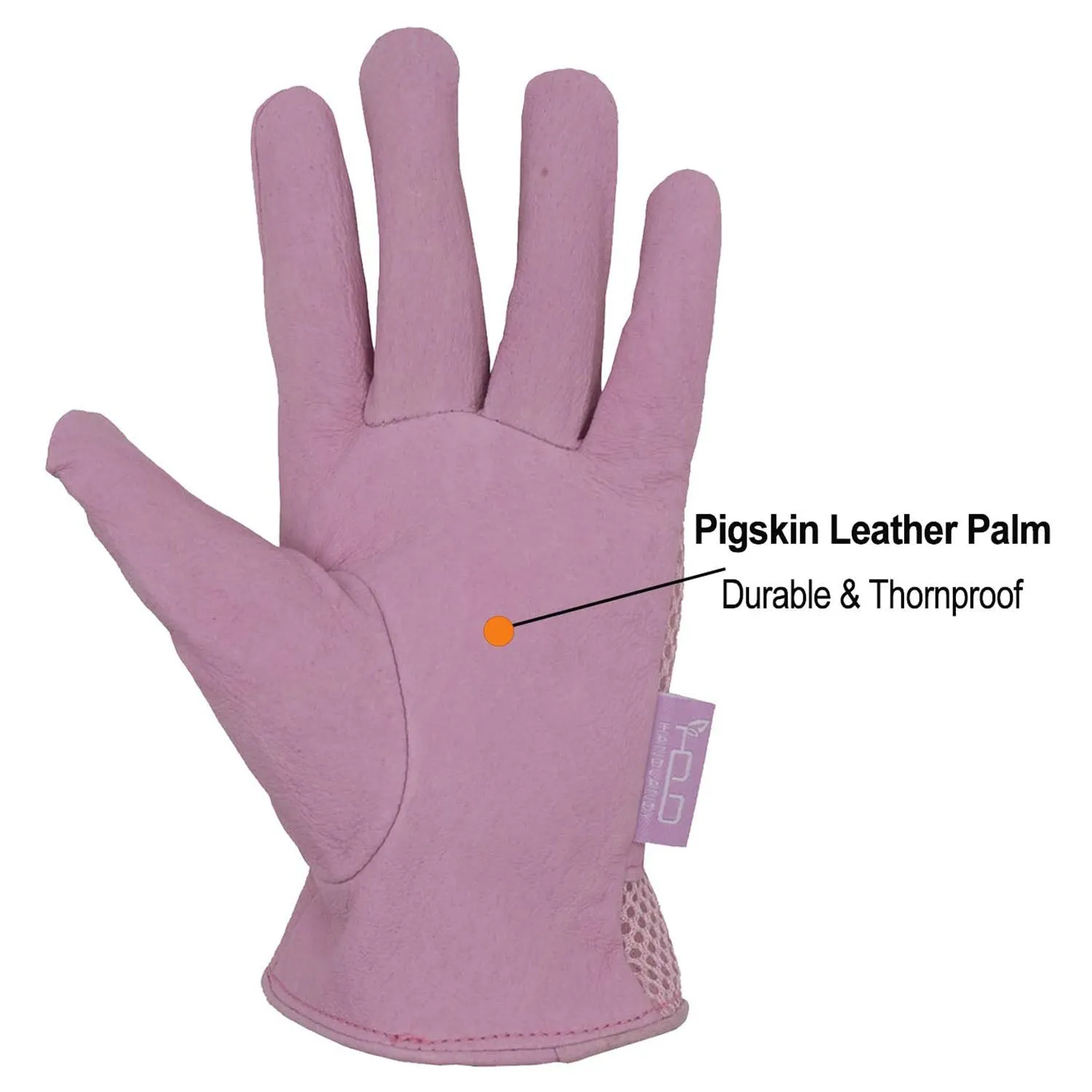 Handlandy Women Gardening Gloves Pigskin Genuine Leather Palm 5124