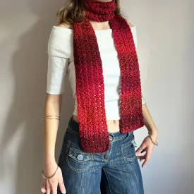 Handmade ombré red crochet scarf