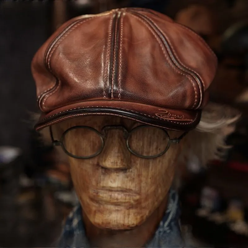 Horsehide Newsboy Cap Unisex