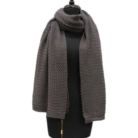 Jacquard Solid Oversized Scarf - Grey