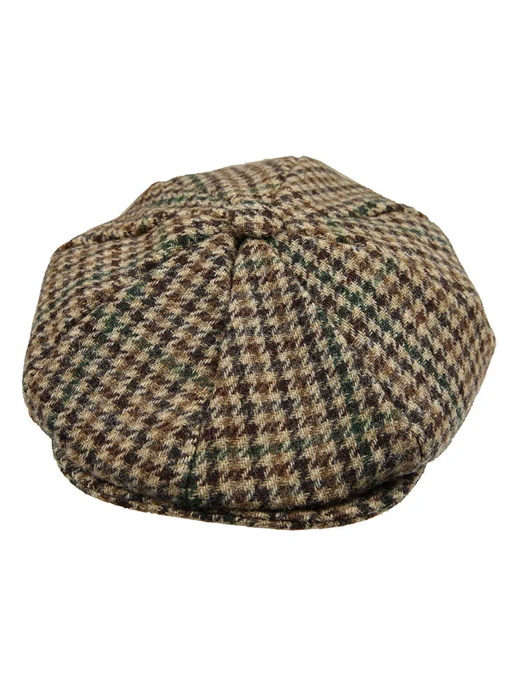 Men's Abraham Moon Tweed Dogtooth Check Newsboy Cap