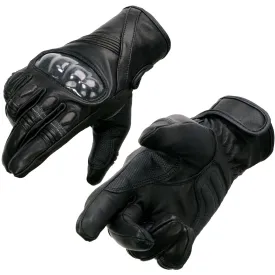 Milwaukee Leather MG7540 Men's Black Leather Protective Knuckle Racer