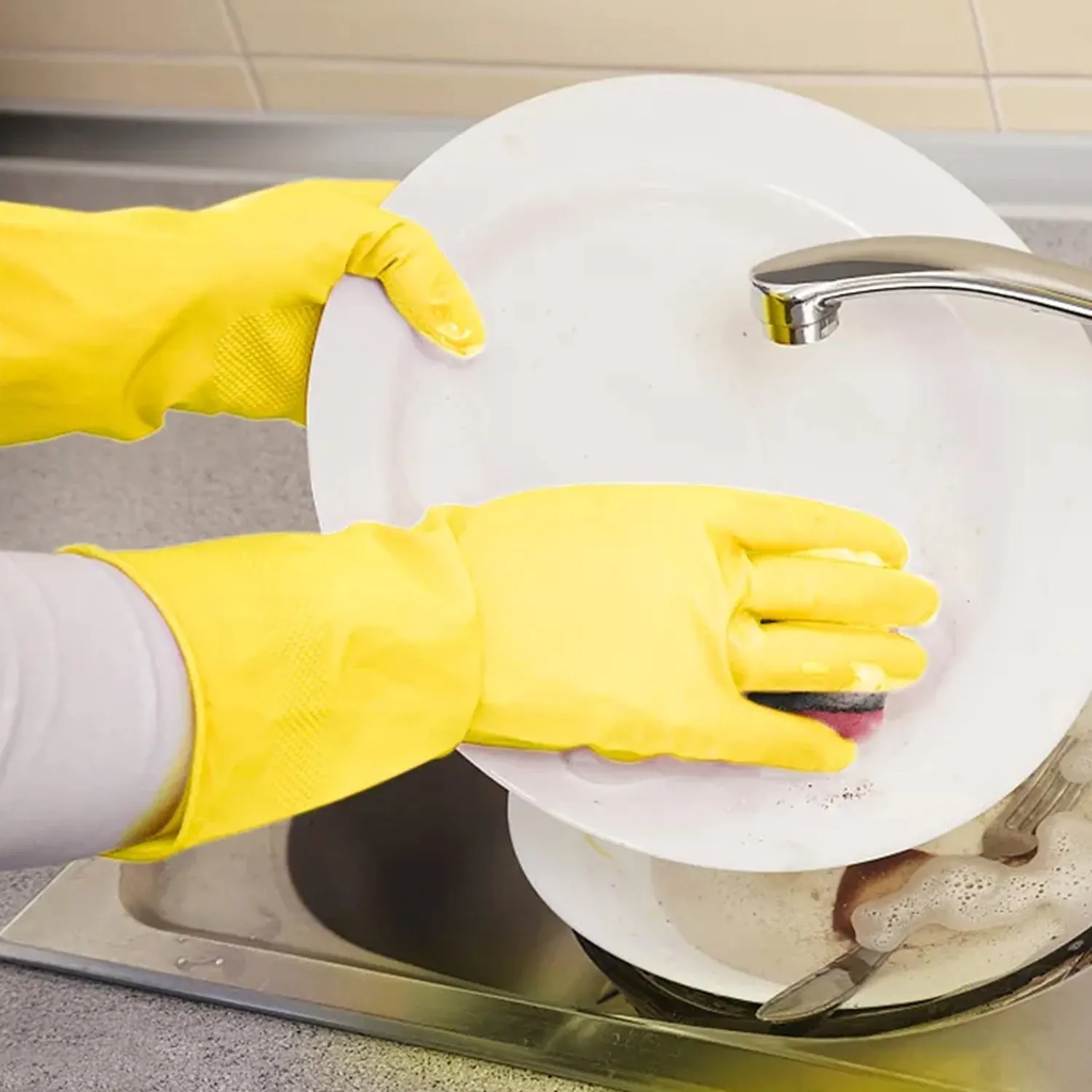 Multipurpose Cleaning Gloves (1 Pair): Kitchen, Bath, & More