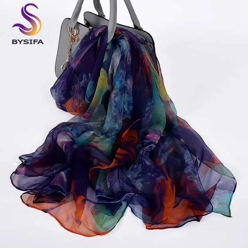 Natural Silk Scarf - 100% Natural Silk, Fashion Long Scarf, 180*105cm Size