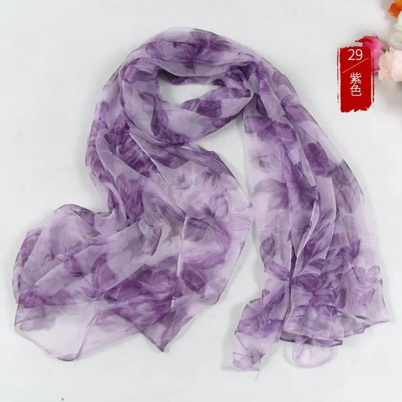 Natural Silk Scarf - 100% Natural Silk, Fashion Long Scarf, 180*105cm Size