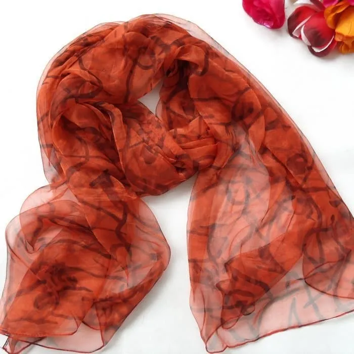 Natural Silk Scarf - 100% Natural Silk, Fashion Long Scarf, 180*105cm Size