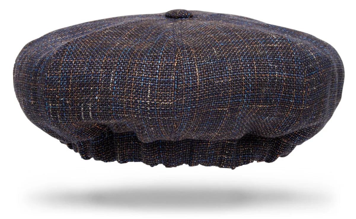 Newsboy Cap Brown Blue