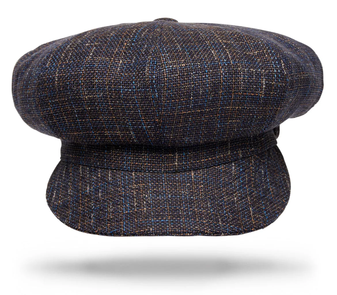 Newsboy Cap Brown Blue