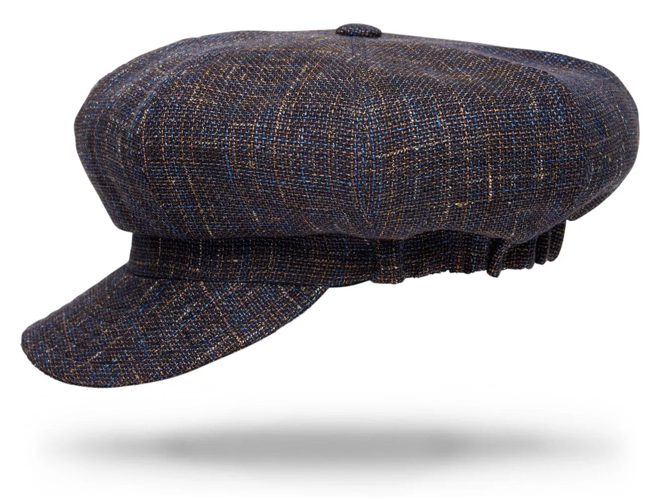 Newsboy Cap Brown Blue