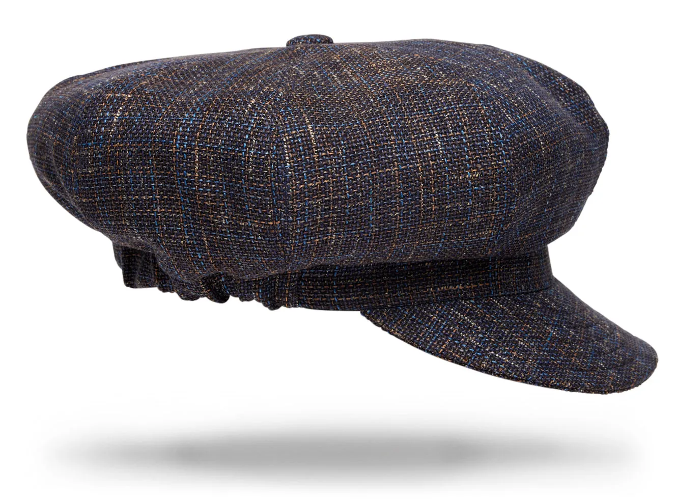 Newsboy Cap Brown Blue