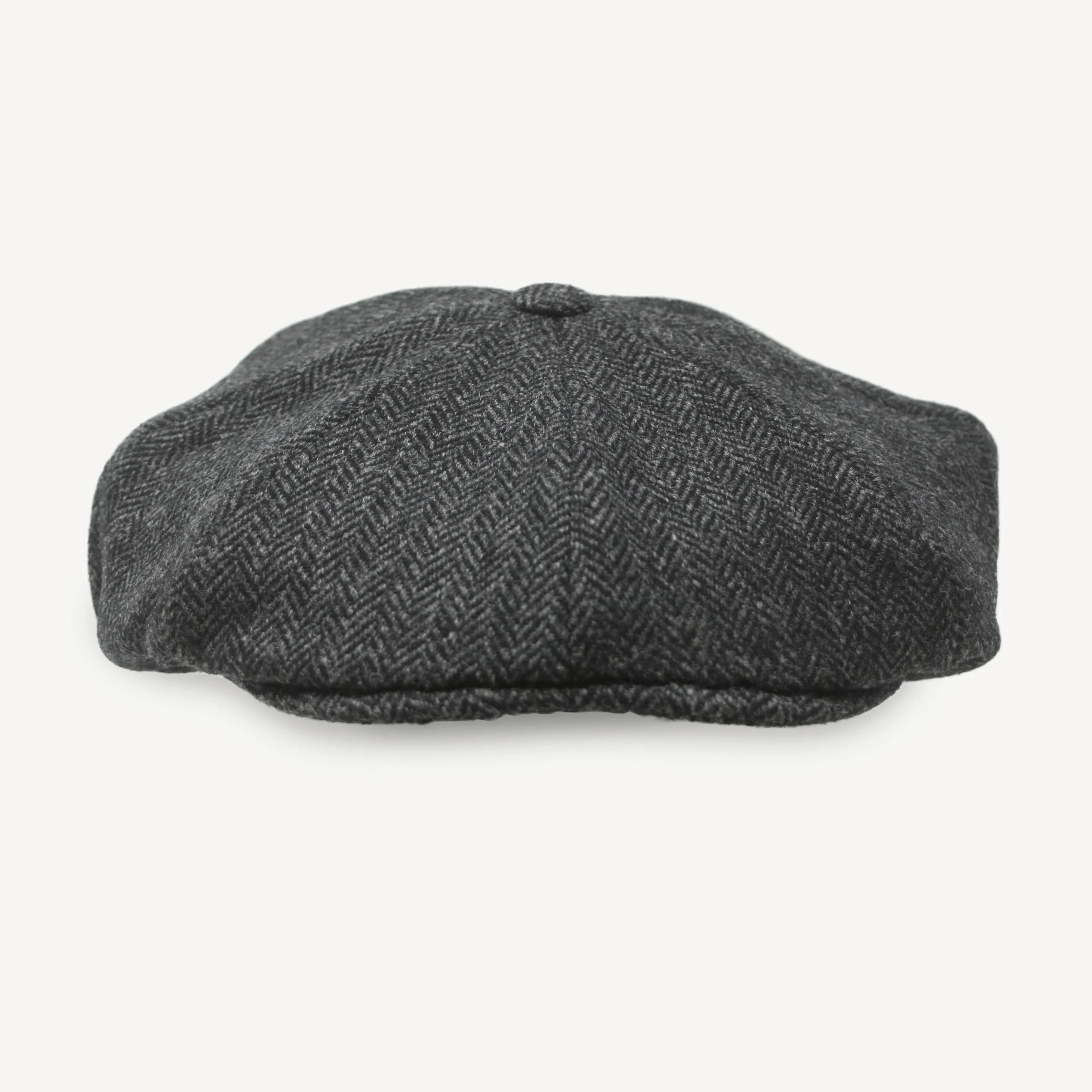 Newsboy Cap - Dark Grey Herringbone