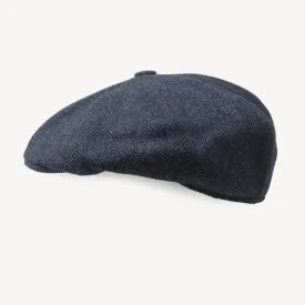 Newsboy Cap - Navy Herringbone