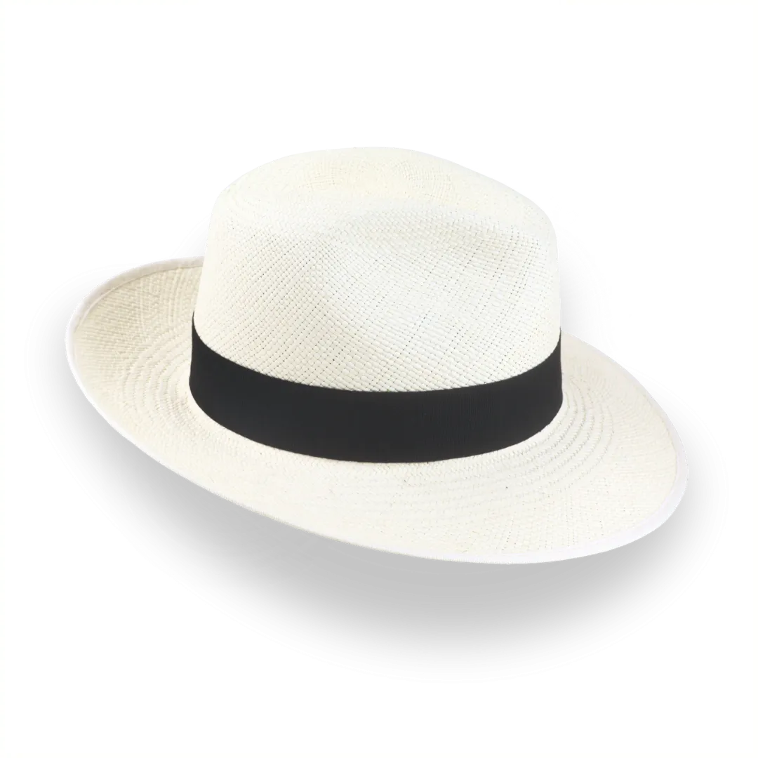 Off-White Mens Panama Fedora Hat in Toquilla Straw | The Equator