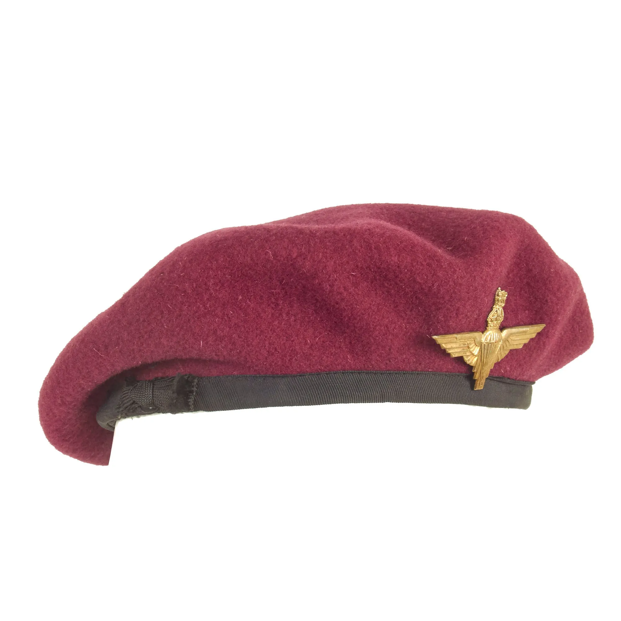 Original British Post WWII Parachute Regiment Maroon Beret by House of Lewis With Badge