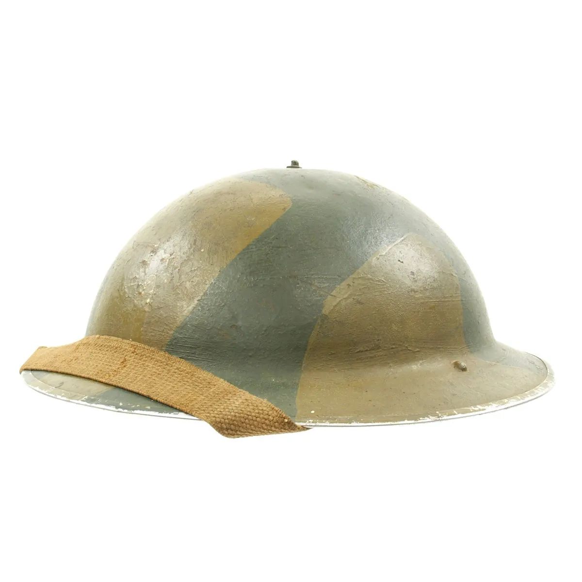 Original British WWII Brodie Mk1 Camouflage Helmet - Dated 1938