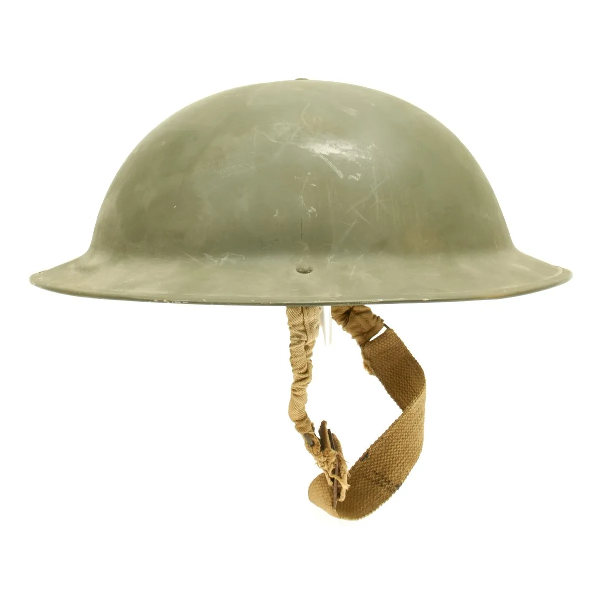 Original British WWII Brodie MkII Helmet in OD Green by Briggs Motor Bodies - Dated 1942