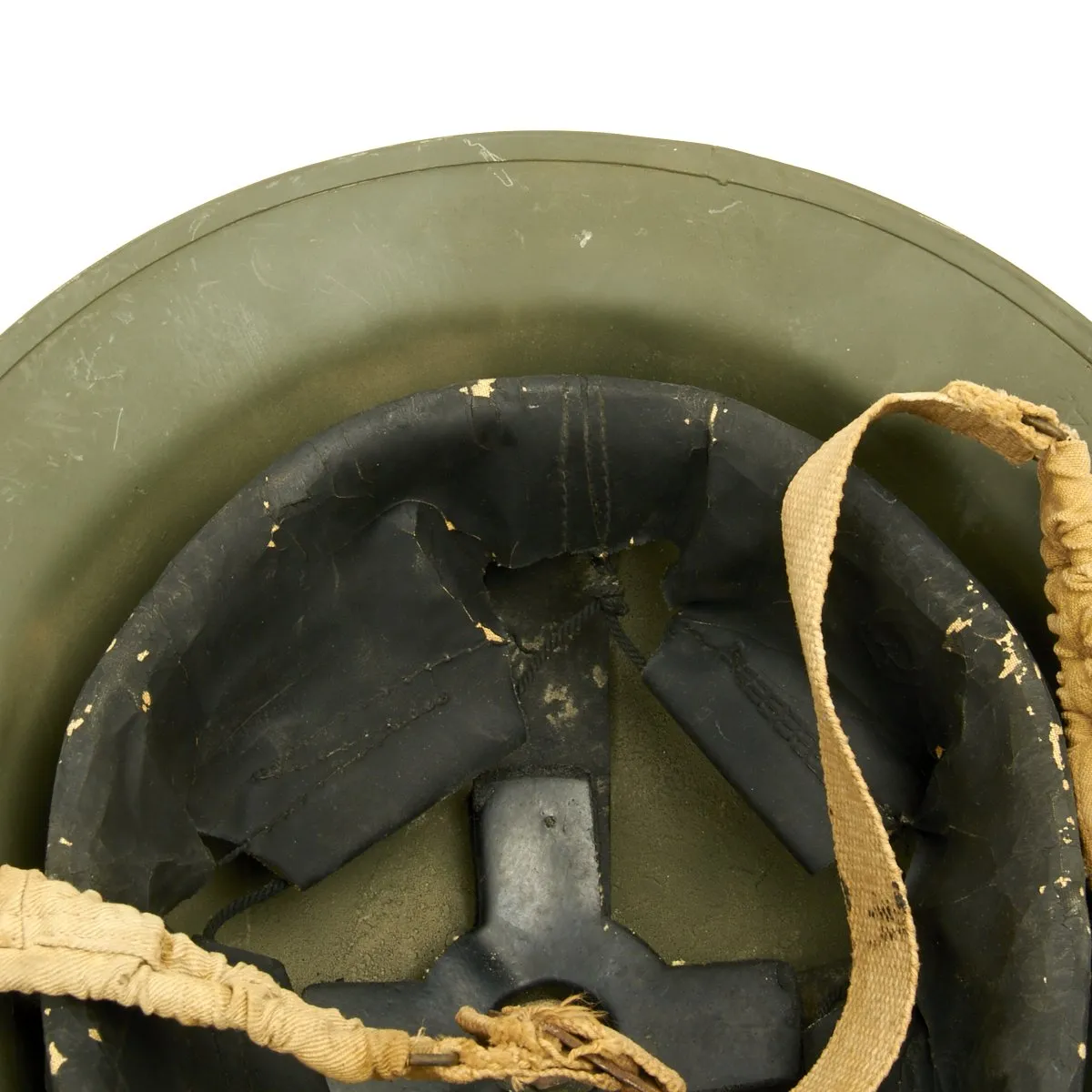 Original British WWII Brodie MkII Helmet in OD Green by Briggs Motor Bodies - Dated 1942