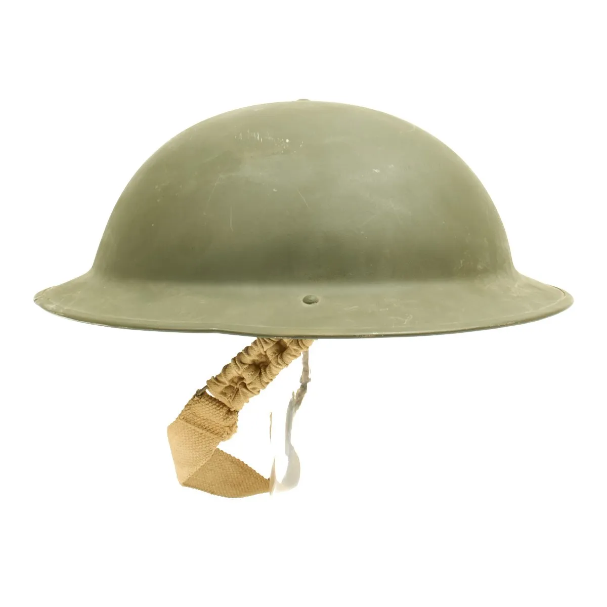 Original British WWII Brodie MkII Helmet in OD Green by Briggs Motor Bodies - Dated 1942