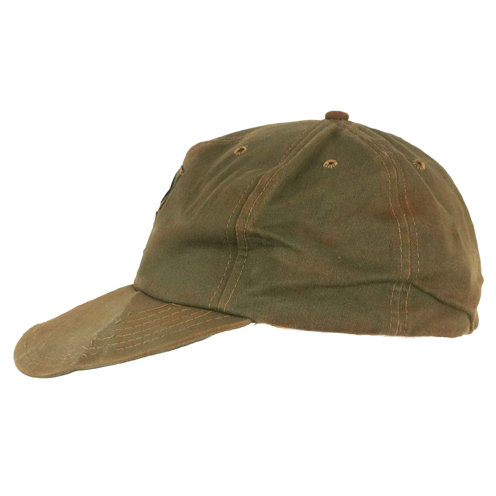 Original U.S. Vietnam War Era Major Leonard Phillips OG-106 Cap with 19th Special Forces Group Airborne Green Beret