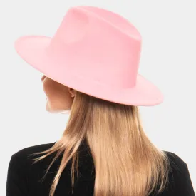 Panama Fedora Hat - Pink with Cream Finish