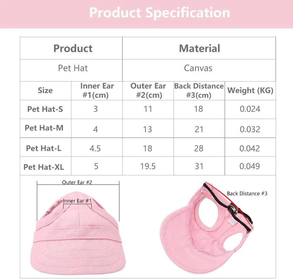 Pet Cat Caps Puppy Summer Solid Oxford Cap Dog Baseball Visor Hat Outdoor Sun Bonnet Cap