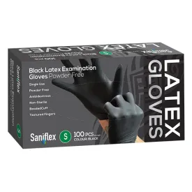 Saniflex Black Latex Gloves