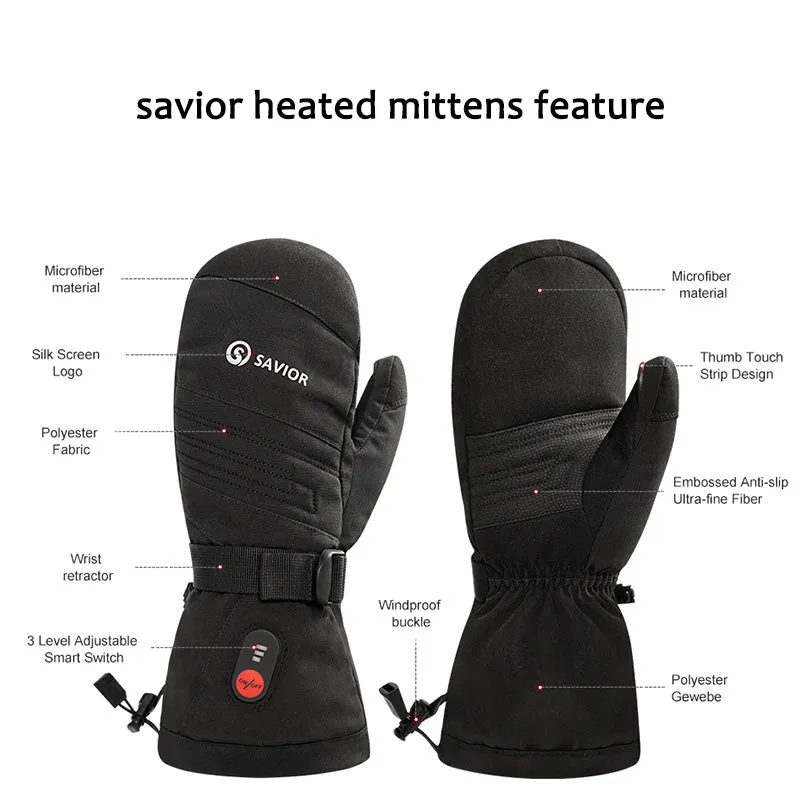 Savior Heated Mittens For Ski