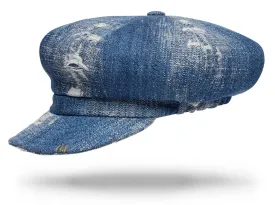 Upcycled Denim Newsboy Cap W