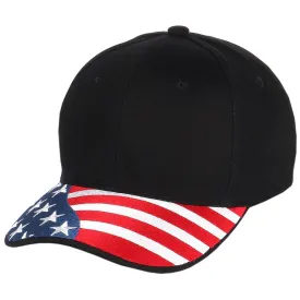 USA American Flag Embroidered Brim Curved Visor Baseball Cap Adjustable Snapback Hat