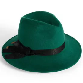 Wool Felt Ladies Fedora - Emerald by Failsworth